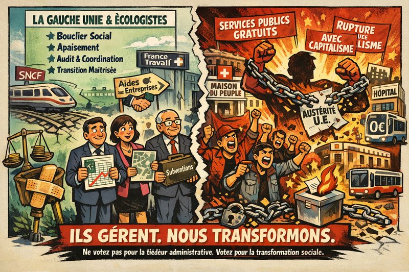 Sous l’étiquette racoleuse de « La Gauche Unie et Écologistes » se cache un catalogue d’expert-comptables, dénué de la moindre ambition de bouleversement social.